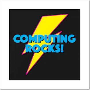 COMPUTING ROCKS! LIGHTNING LOGO SLOGAN FOR TEACHERS, LECTURERS ETC. Posters and Art